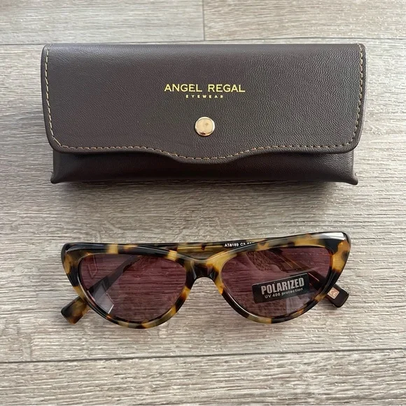 Angel Regal Cat Eye Brown Black Tortoise Sunglasses New